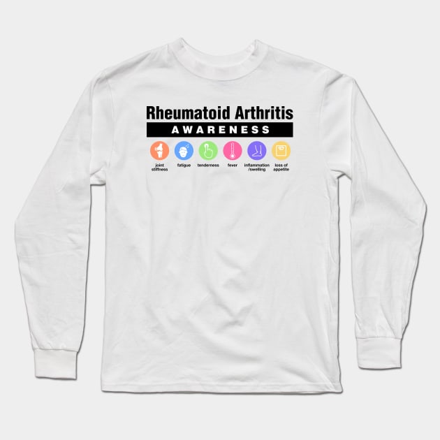 Rheumatoid Arthritis - Disability Awareness Symptoms Long Sleeve T-Shirt by Football from the Left